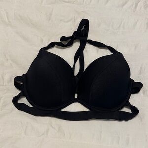 Black Halter Push-Up Bra - Women Intimates
